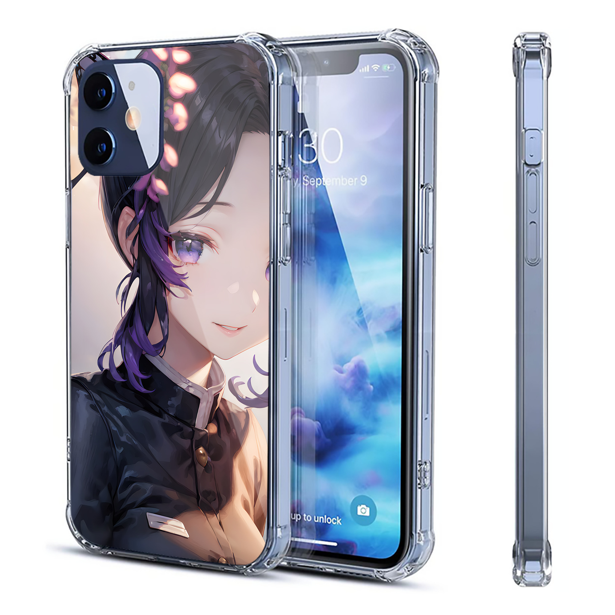 （画像用） 鬼滅の刃（きめつのやいば）蟲柱-胡蝶 しのぶ／こちょう しのぶ Kochou Shinobu 【iPhone 12シリーズ対応】透明スマホケース（クリアソフトケース）